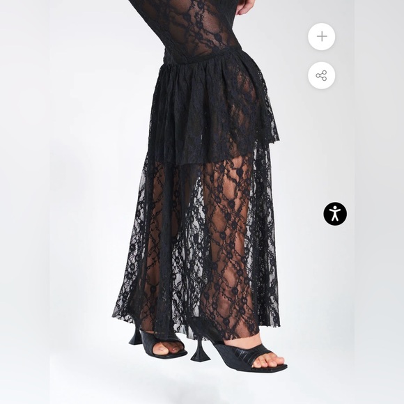 Black Lace Formal Maxi Dress - Picture 4 of 6